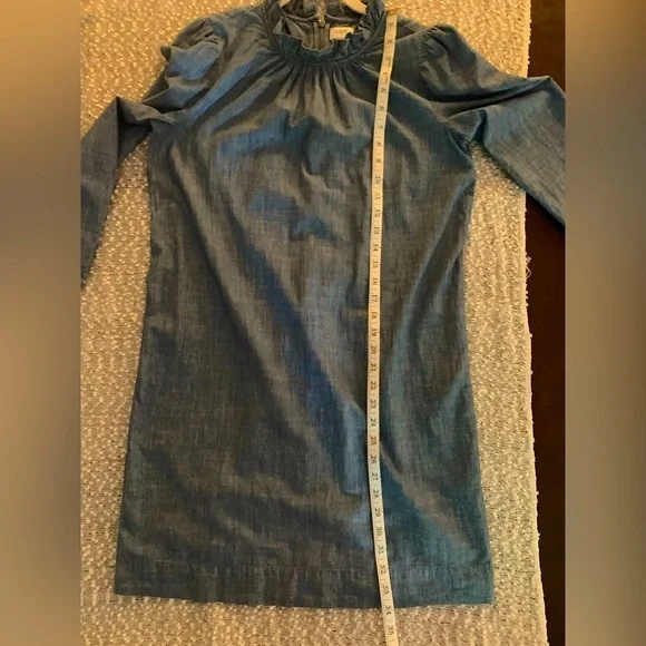 J. Crew Blue Denim Long Sleeve Dress SZ 4 - Picture 9 of 9